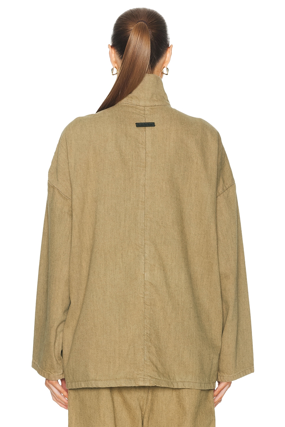 Full Zip Denim Shirt - Thumbnail 4