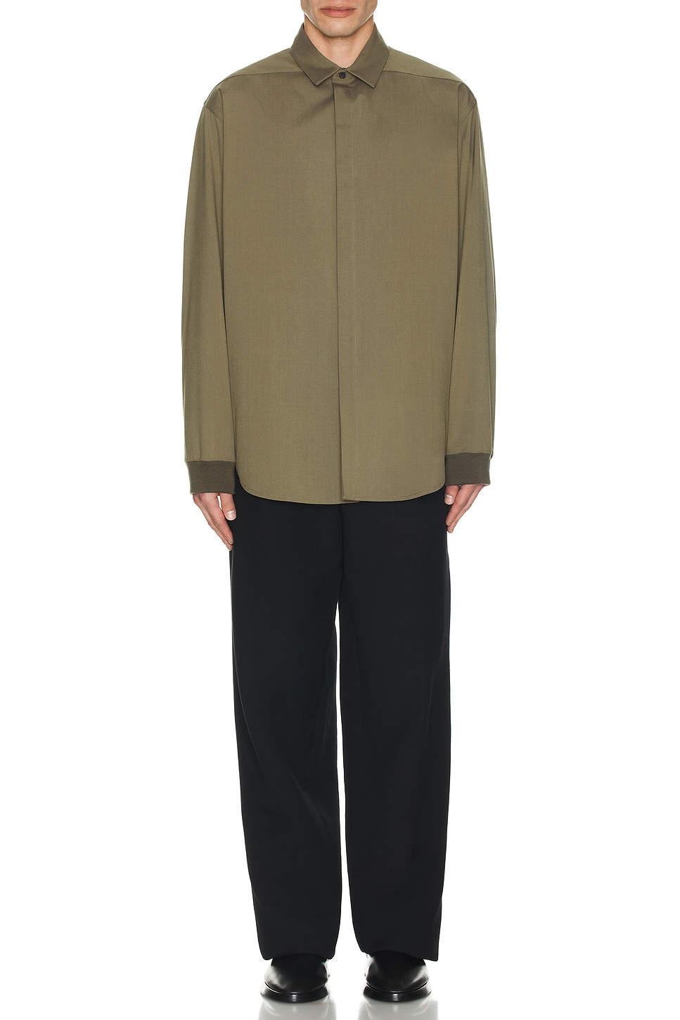 Image 1 of Fear of God Half Placket Shirt in Olive