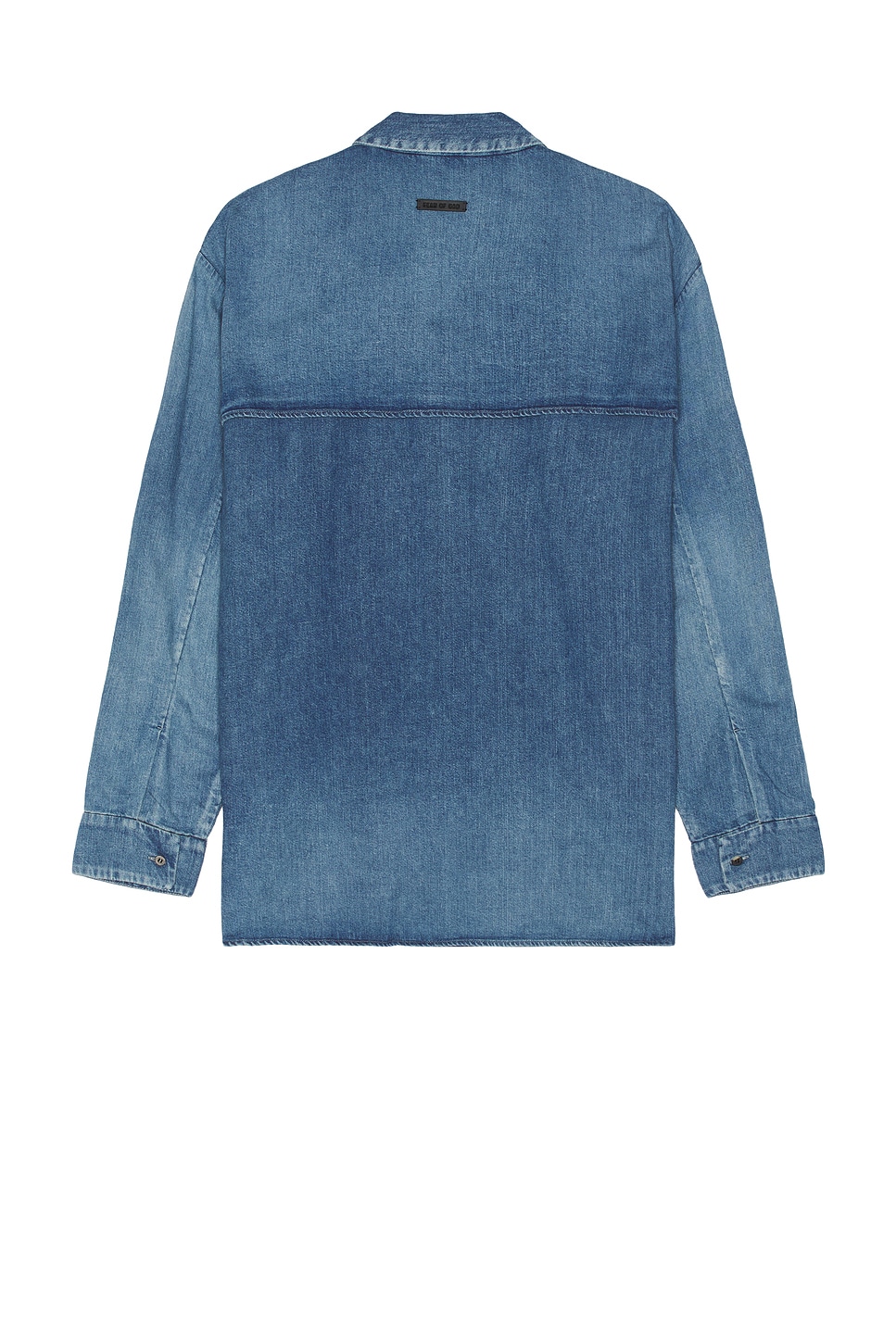 Shop Fear Of God Denim Shirt In Medium Indigo