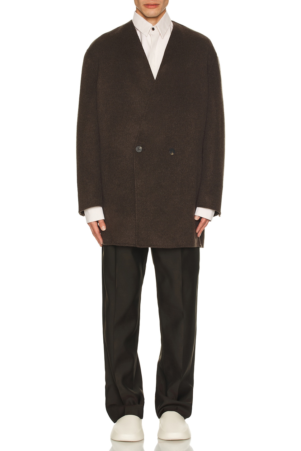 Image 1 of Fear of God Oxford Vented Button Up Shirt in Cream