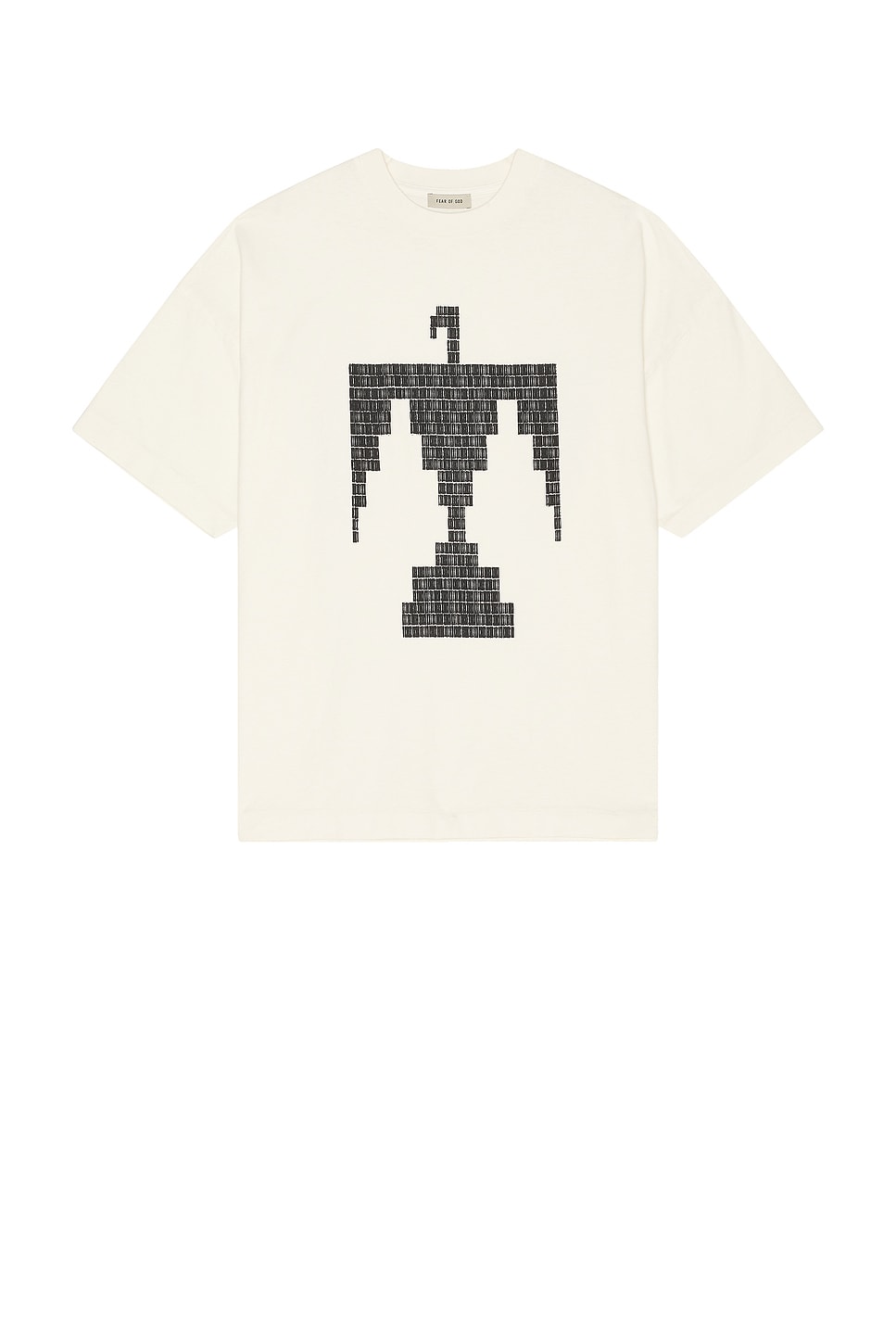 Image 1 of Fear of God Short Sleeve Thunderbird Black Print Tee in Cream