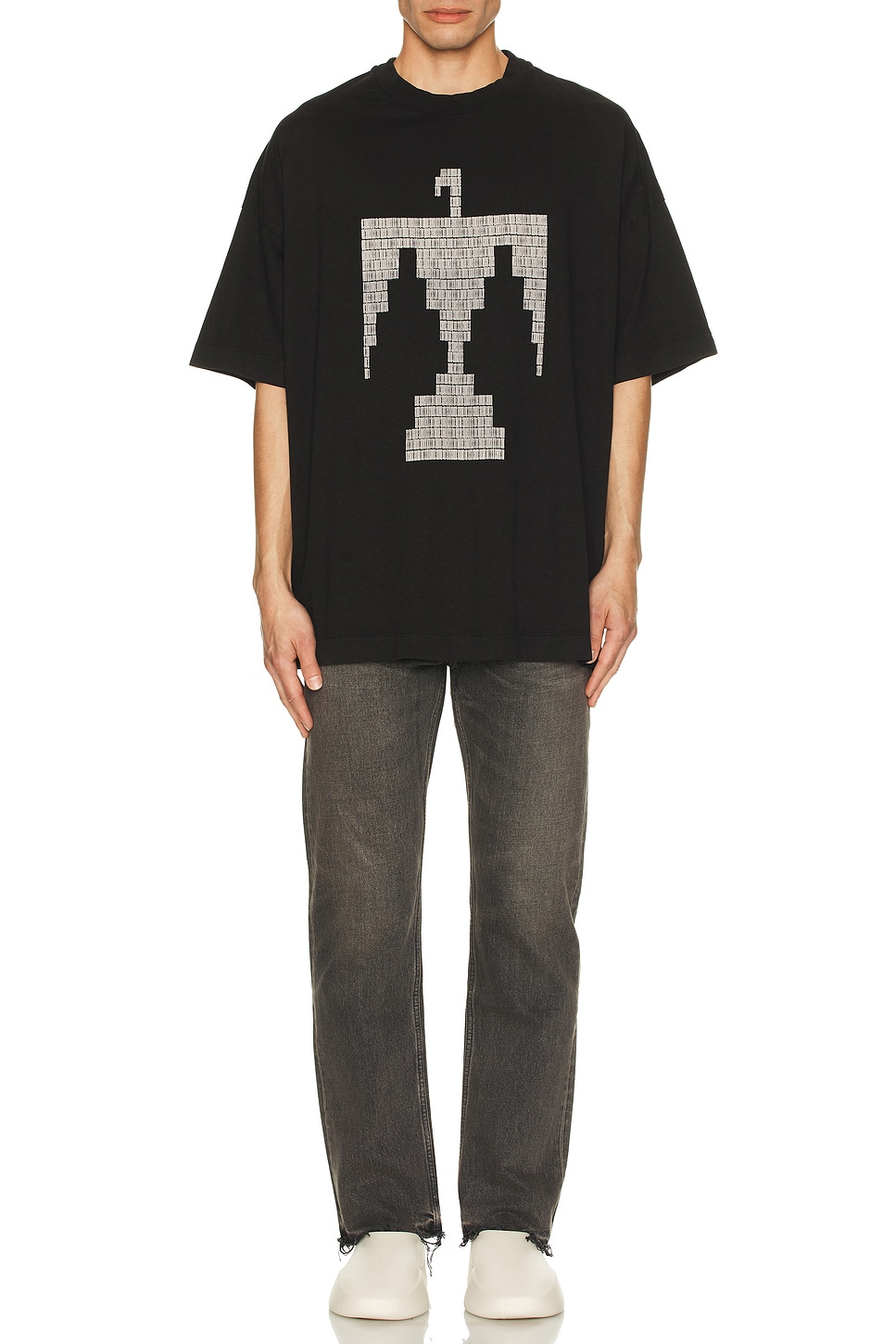 Image 1 of Fear of God Short Sleeve Thunderbird Grey Print Tee in Black