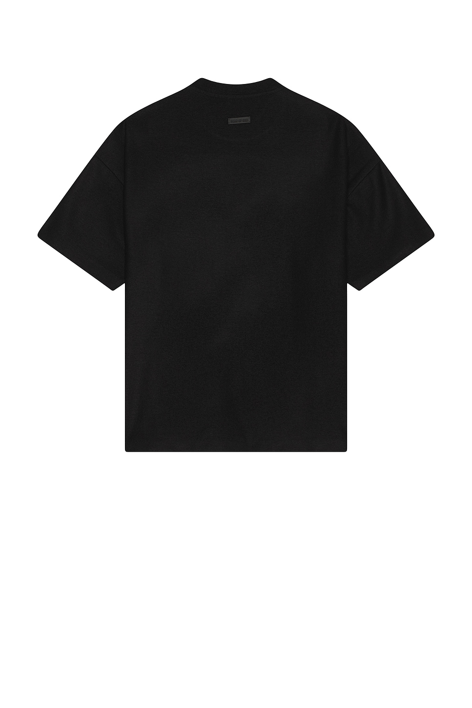 Shop Fear Of God Boiled Wool Logo Patch Short Sleeve Tee In Black