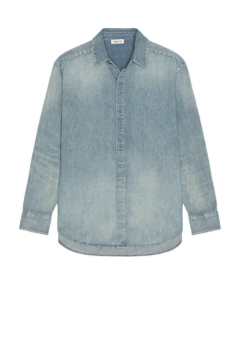 Image 1 of Fear of God Denim Button Up Shirt in Indigo 2 in Medium Indigo