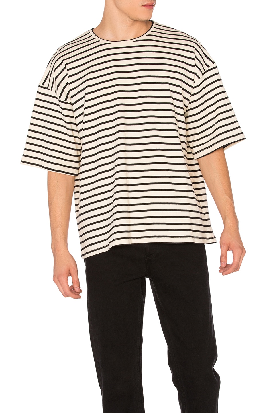 Image 1 of Fear of God Striped Jersey Tee in Cream