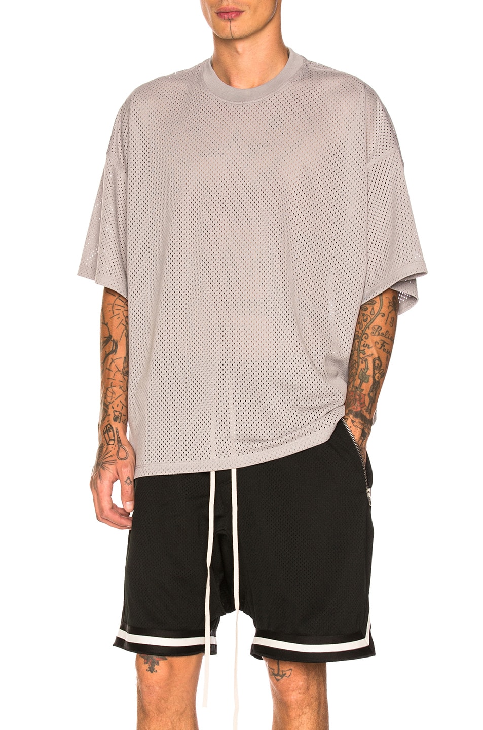 Image 1 of Fear of God Mesh Oversized Tee in Grey