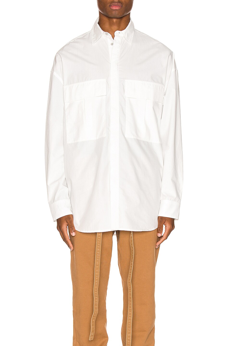 Image 1 of Fear of God Long Sleeve Button Up in White