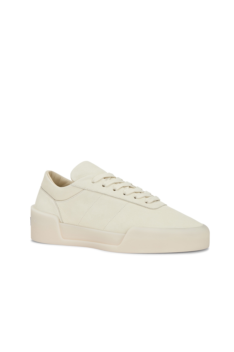 Fear Of God Man Sneakers Ivory Size 7 Leather In Aerobic Low Nubuck Cream