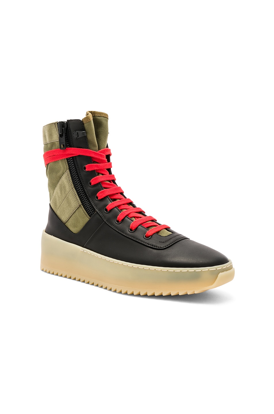 Image 1 of Fear of God Jungle Sneakers in Black & Green