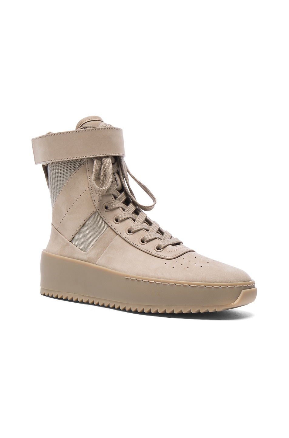 Image 1 of Fear of God Nubuck Leather Military Sneakers in Desert Beige