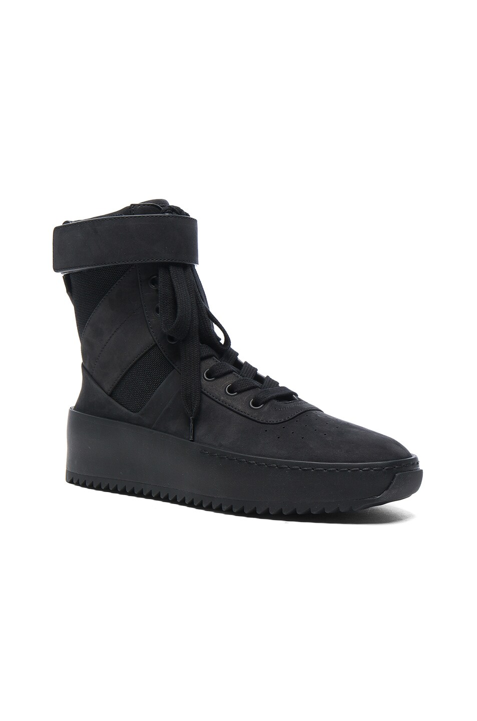 Image 1 of Fear of God Nubuck Leather Military Sneakers in Black