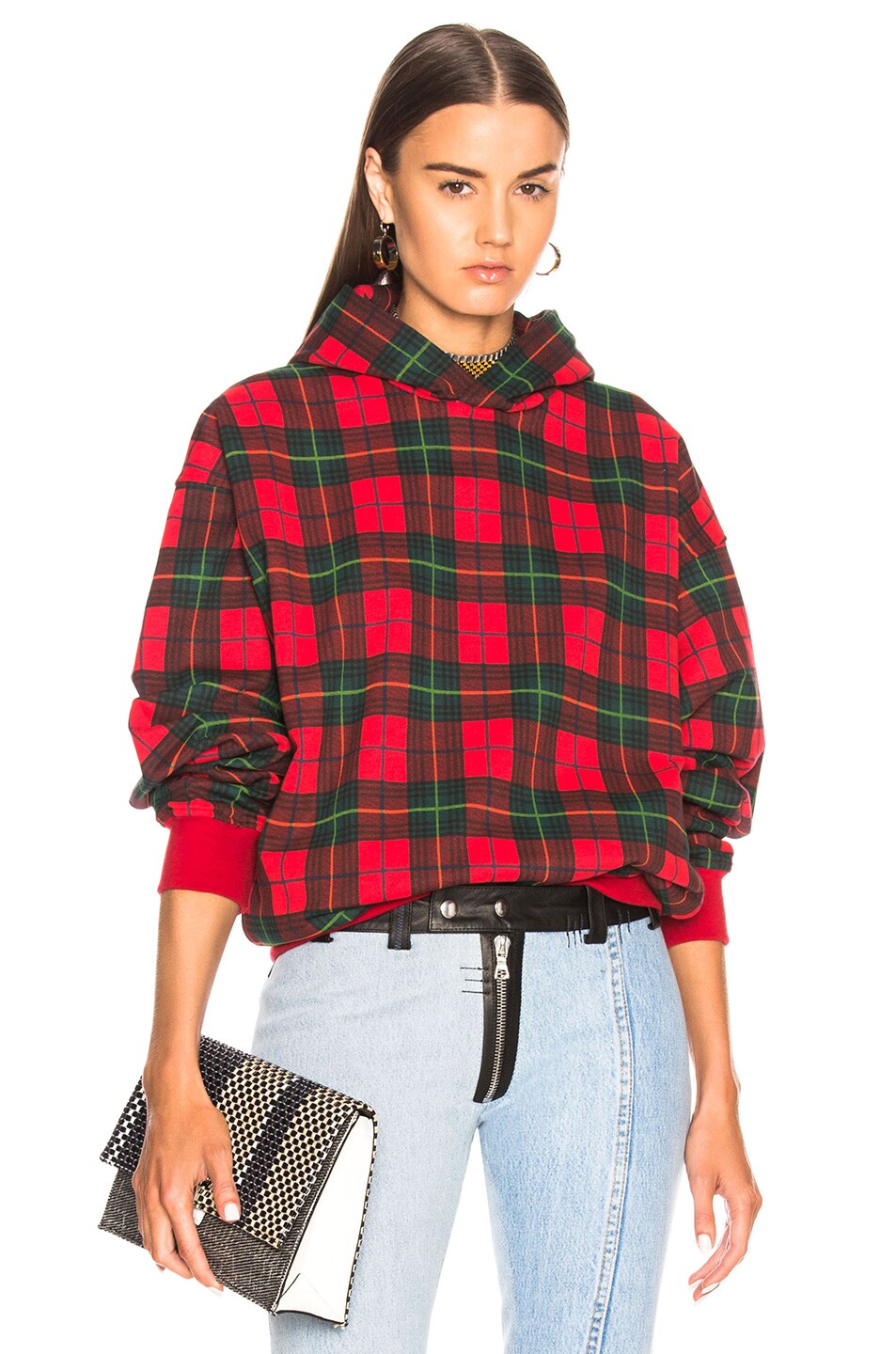 Image 1 of Fear of God Everyday Hoodie in Red Plaid