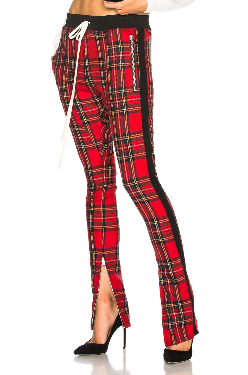 Image 1 of Fear of God Tartan Trouser Pants in Red Plaid & Black Stripe