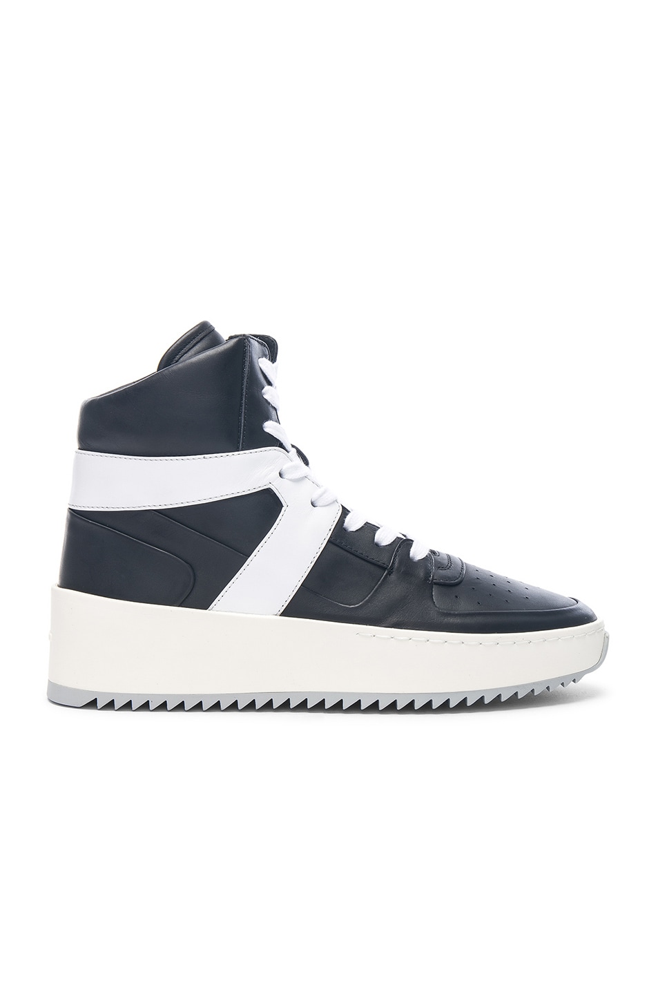 Image 1 of Fear of God Leather Basketball Sneakers in Black & White