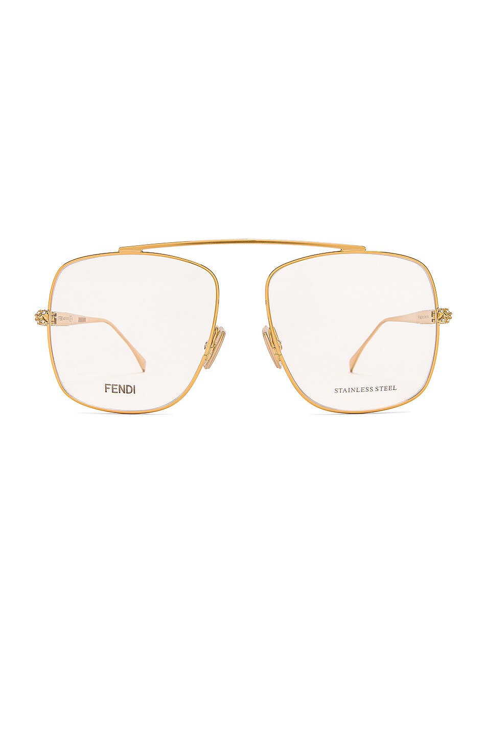 Image 1 of Fendi Metal Optical Sunglasses in Yellow Gold