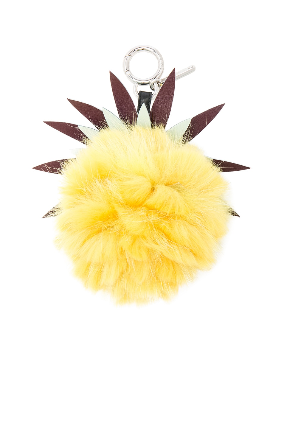 Image 1 of Fendi Fruits Fox Fur Bag Charm in Yellow