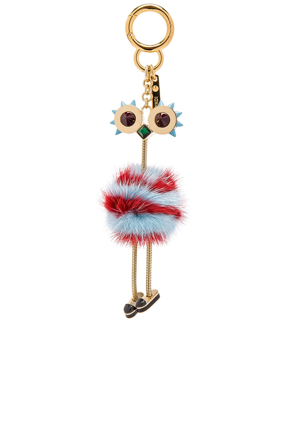 Image 1 of Fendi Ostrich Bag Charm in Blue & Red