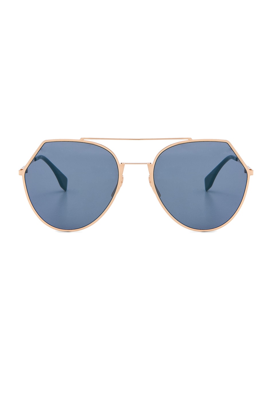 Image 1 of Fendi Aviator Sunglasses in Rose Gold & Blue Mirror