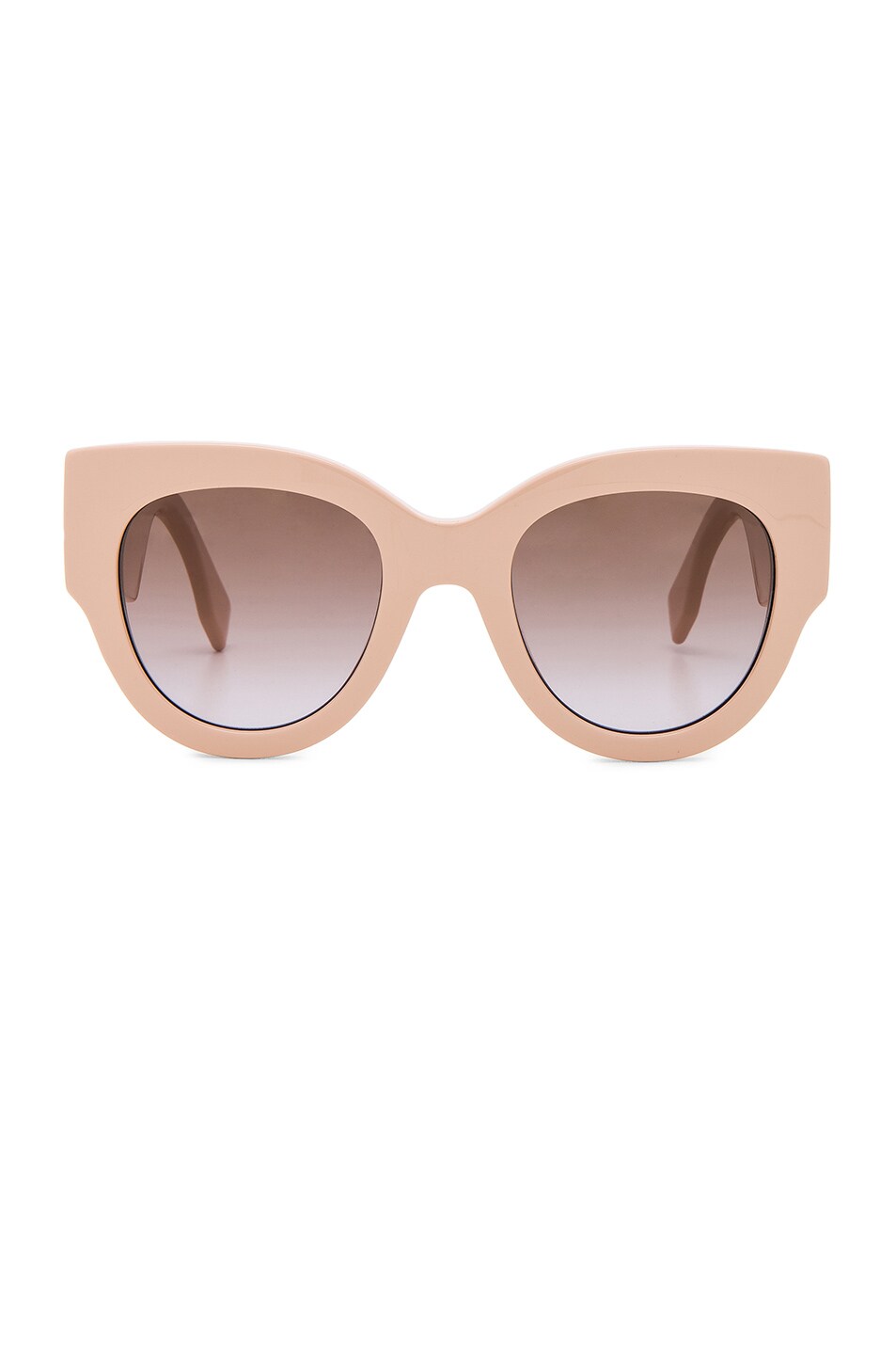 Image 1 of Fendi Round Color Block Sunglasses in Pink, Black & White