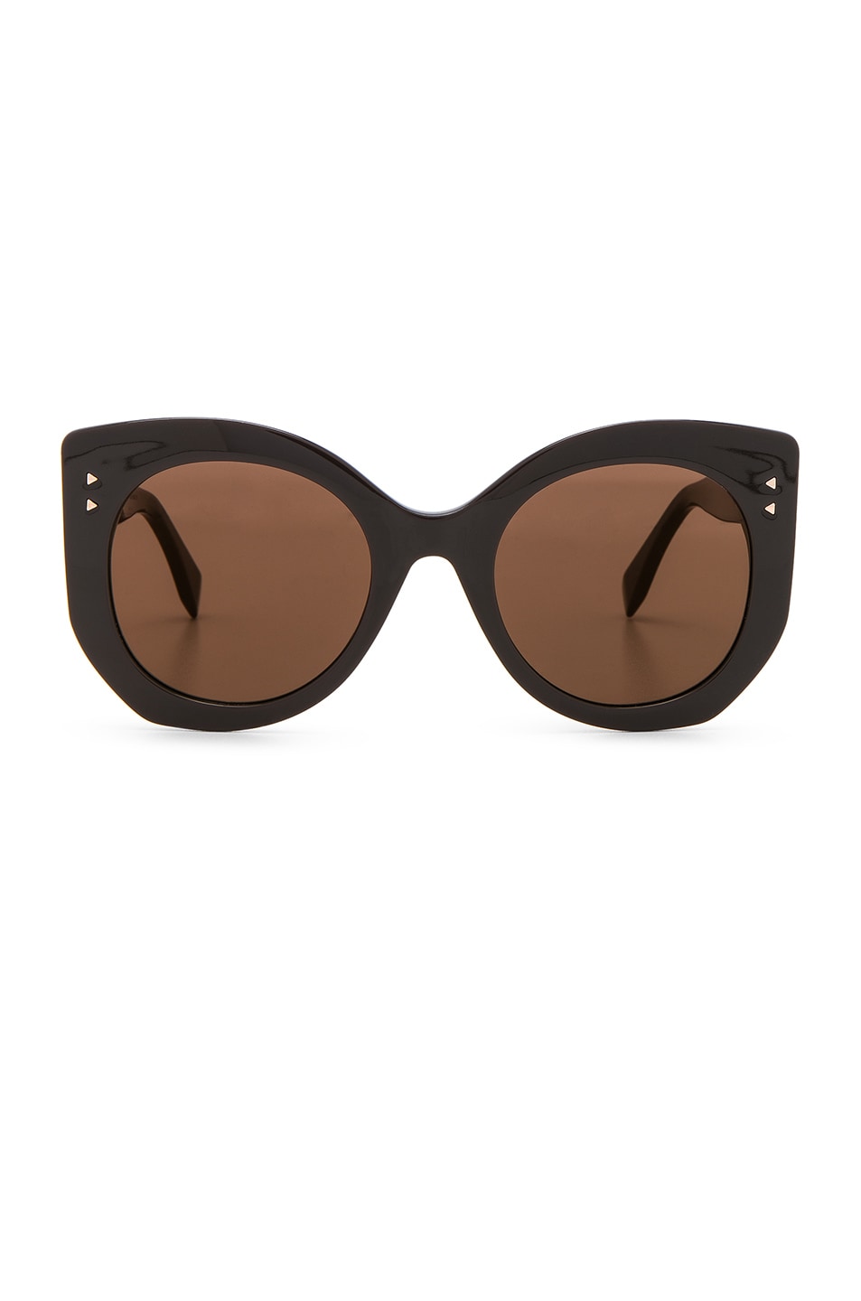 Image 1 of Fendi Hideaway Logo Sunglasses in Brown & Gold