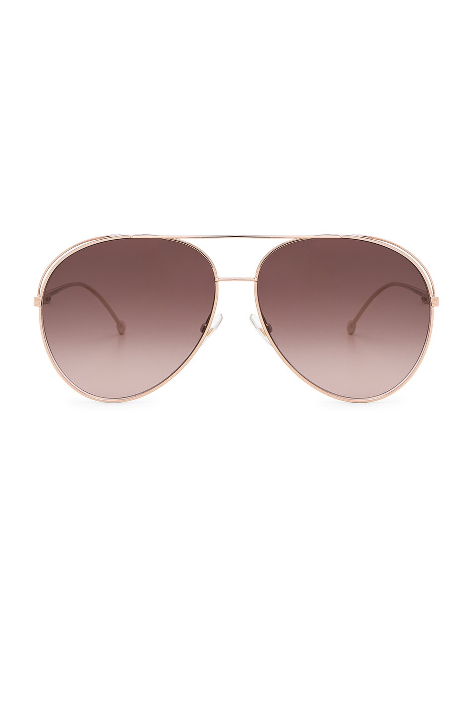 Image 1 of Fendi Aviator Sunglasses in Gold & Brown
