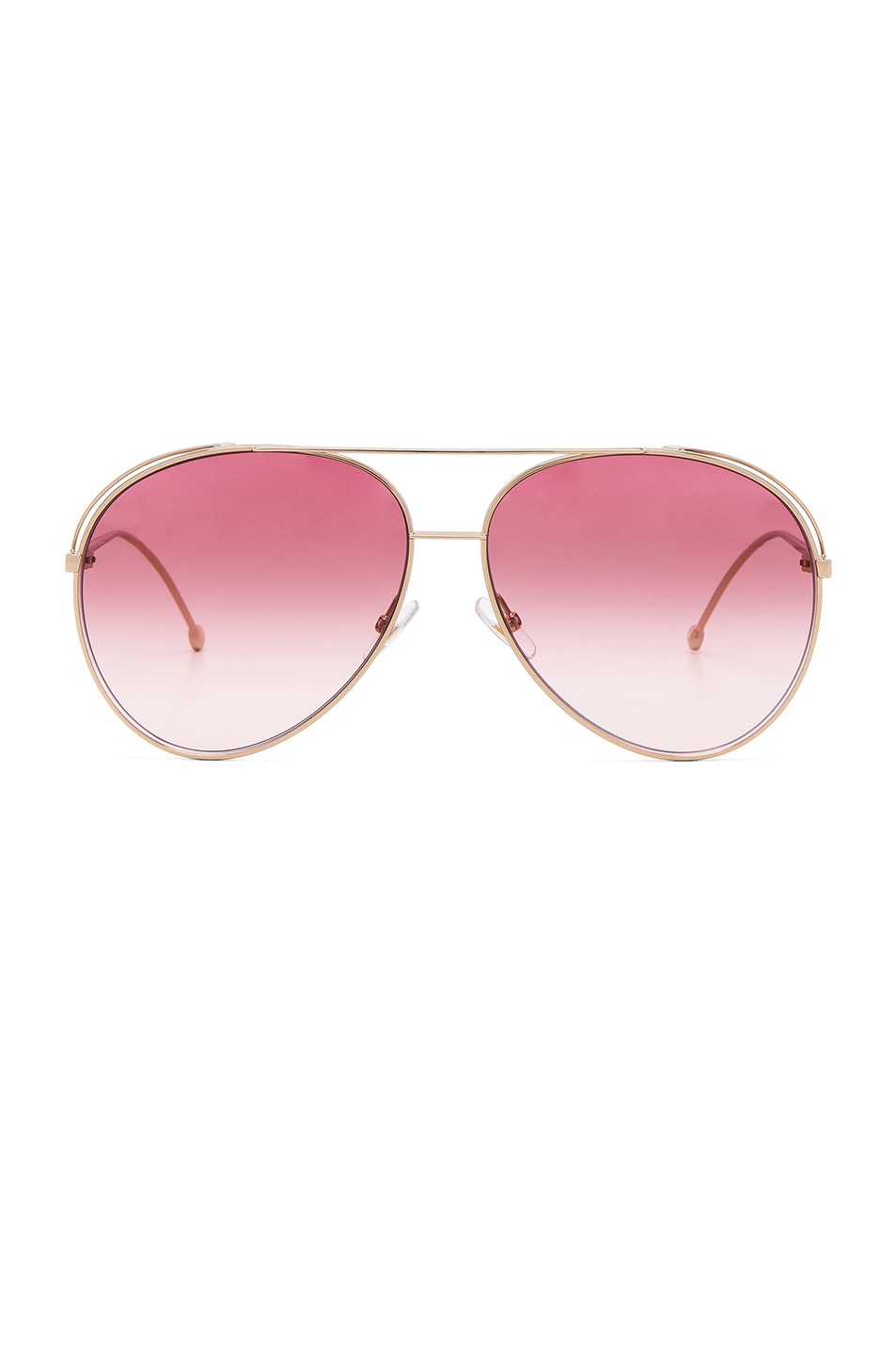 Image 1 of Fendi Aviator Sunglasses in Rose Gold & Pink