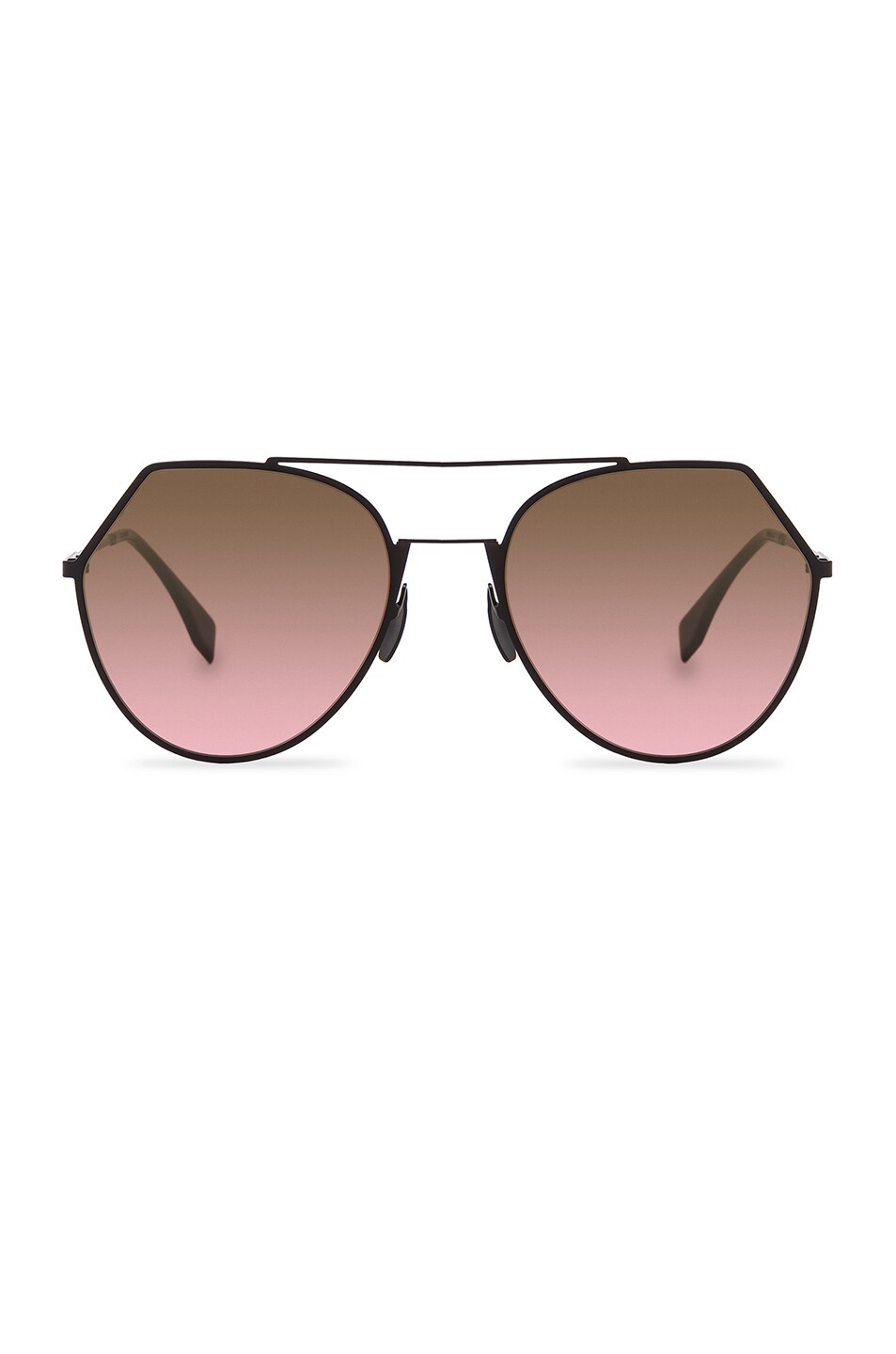 Image 1 of Fendi Round Sunglasses in Plum & Gold Gradient Pink