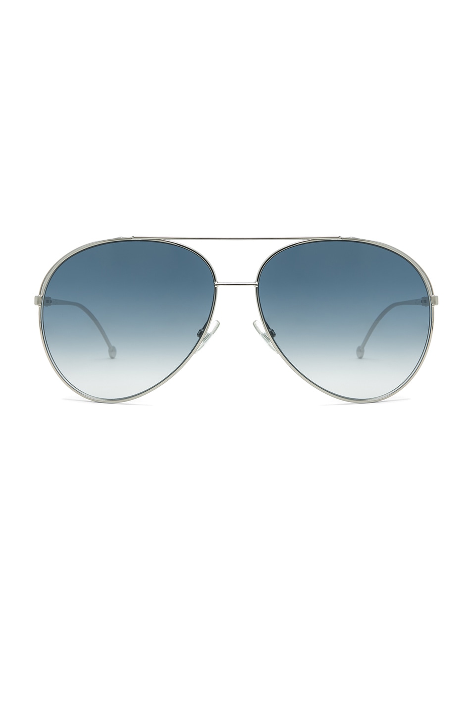 Image 1 of Fendi Aviator Sunglasses in Palladium & Dark Blue