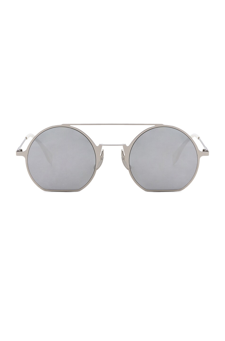 Image 1 of Fendi Flat Round Sunglasses in Palladium