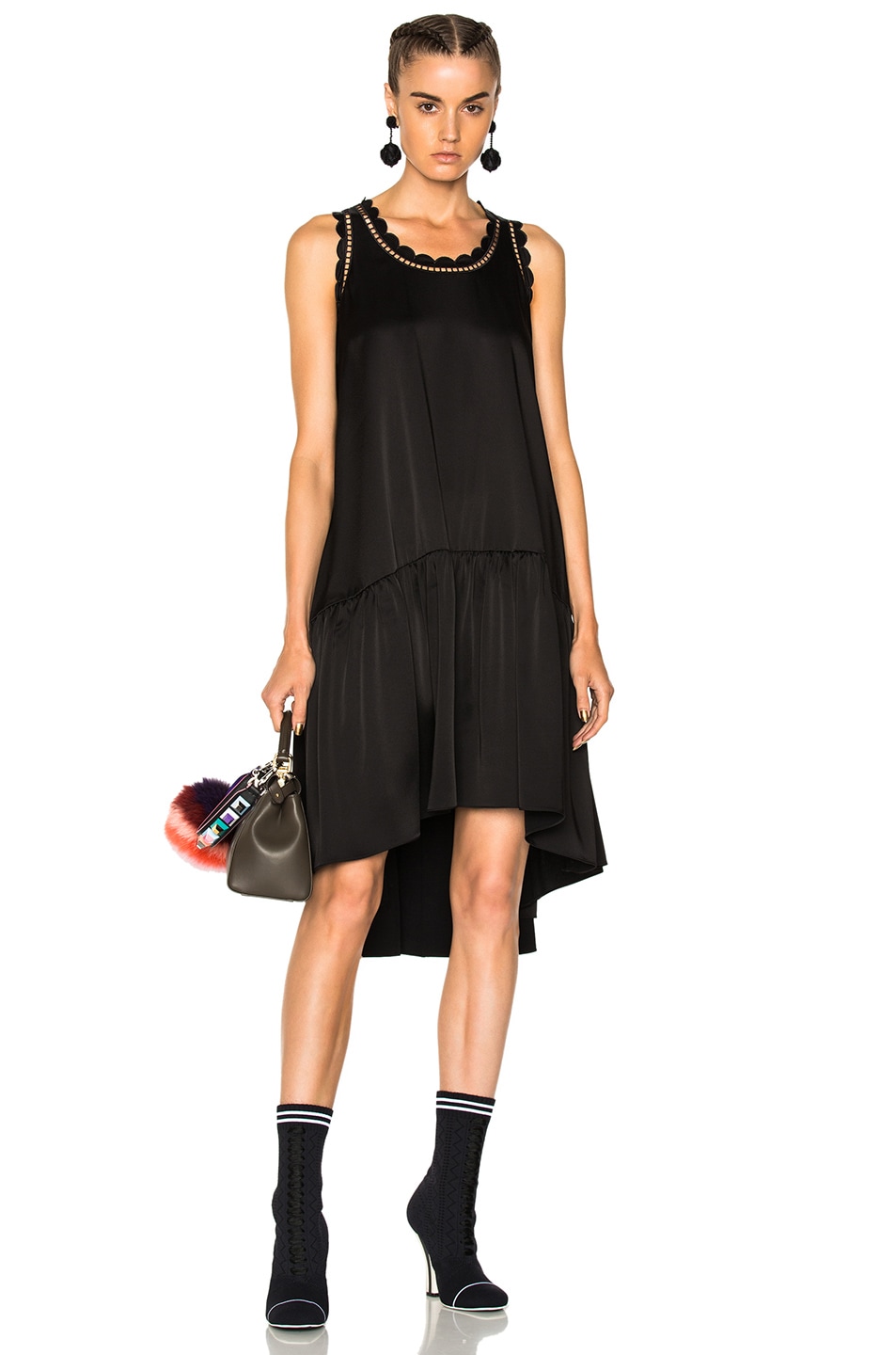 Image 1 of Fendi Sleeveless Mini Dress in Black