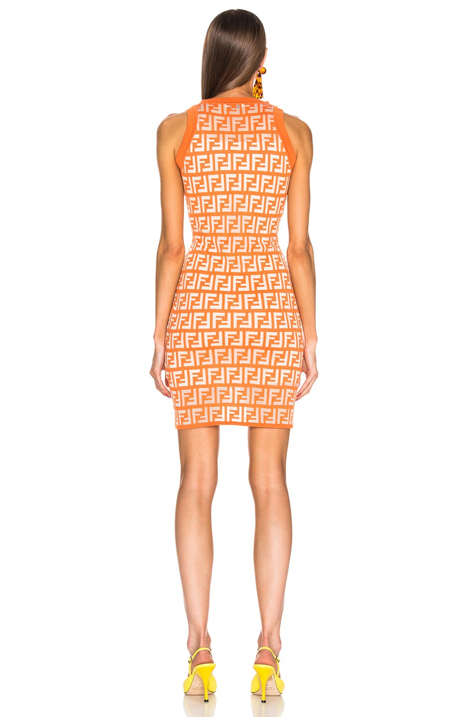 Fendi Logo Dress in Orange | FWRD