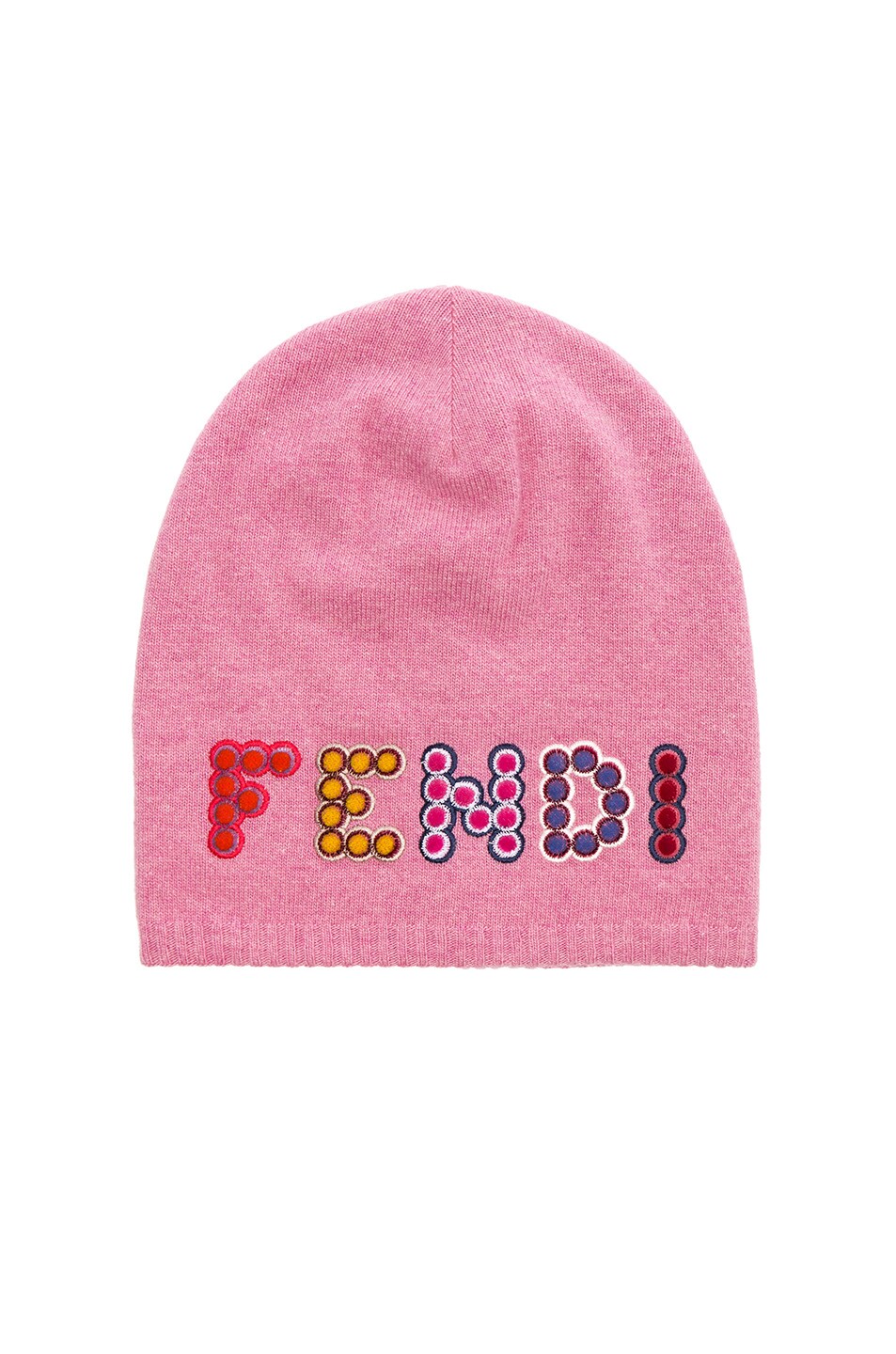 Image 1 of Fendi Embellished Beanie in Pink & Multicolor