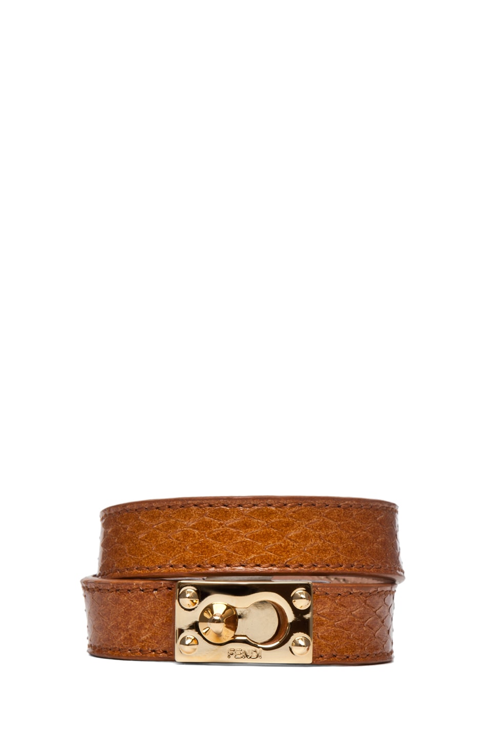 Image 1 of Fendi Wrapped Bracelet in Tan