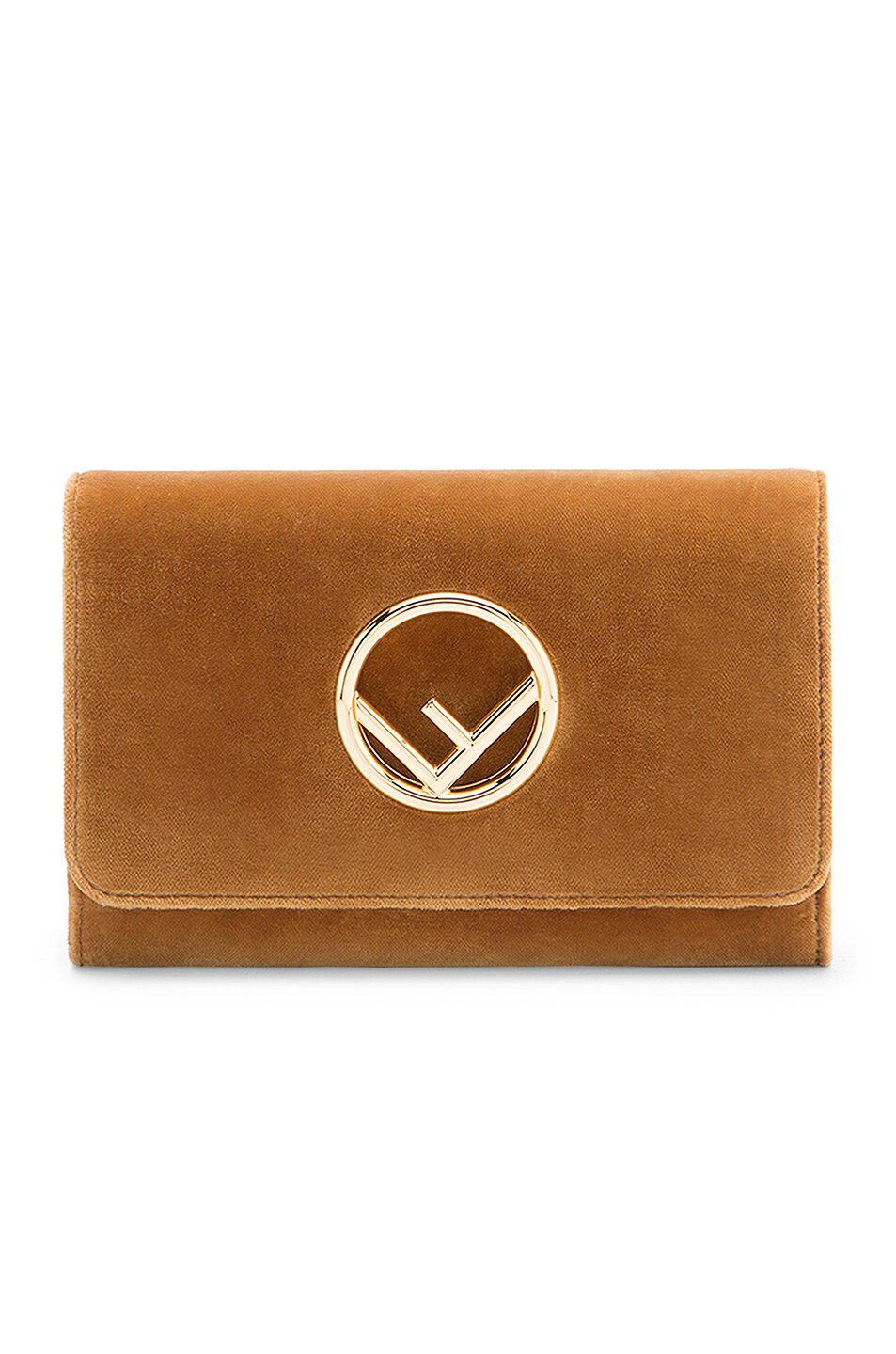 Image 1 of Fendi Velvet Wallet on Chain in Brown