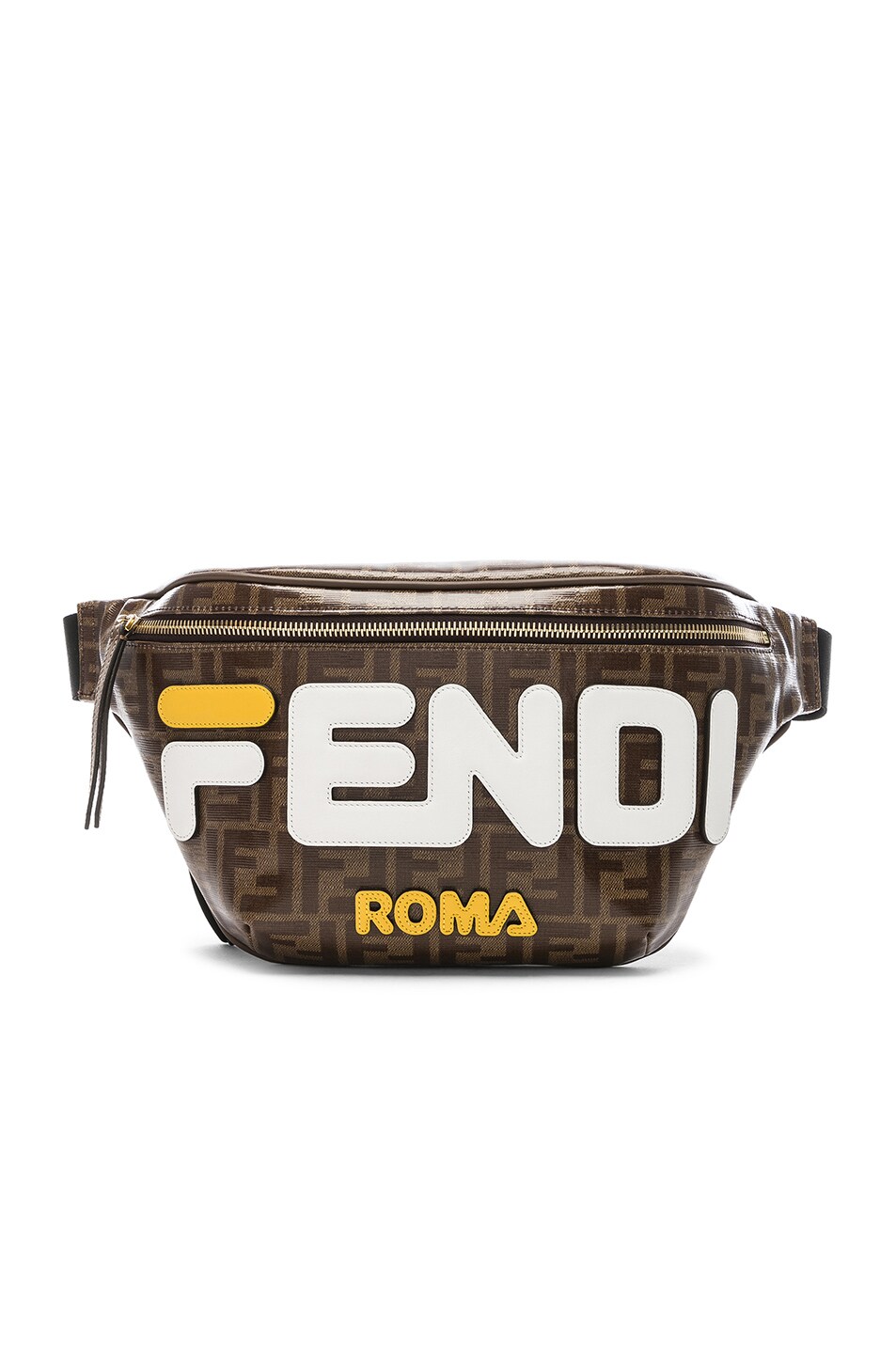 Image 1 of Fendi Fendi Mania Logo Fanny Pack in Brown & White