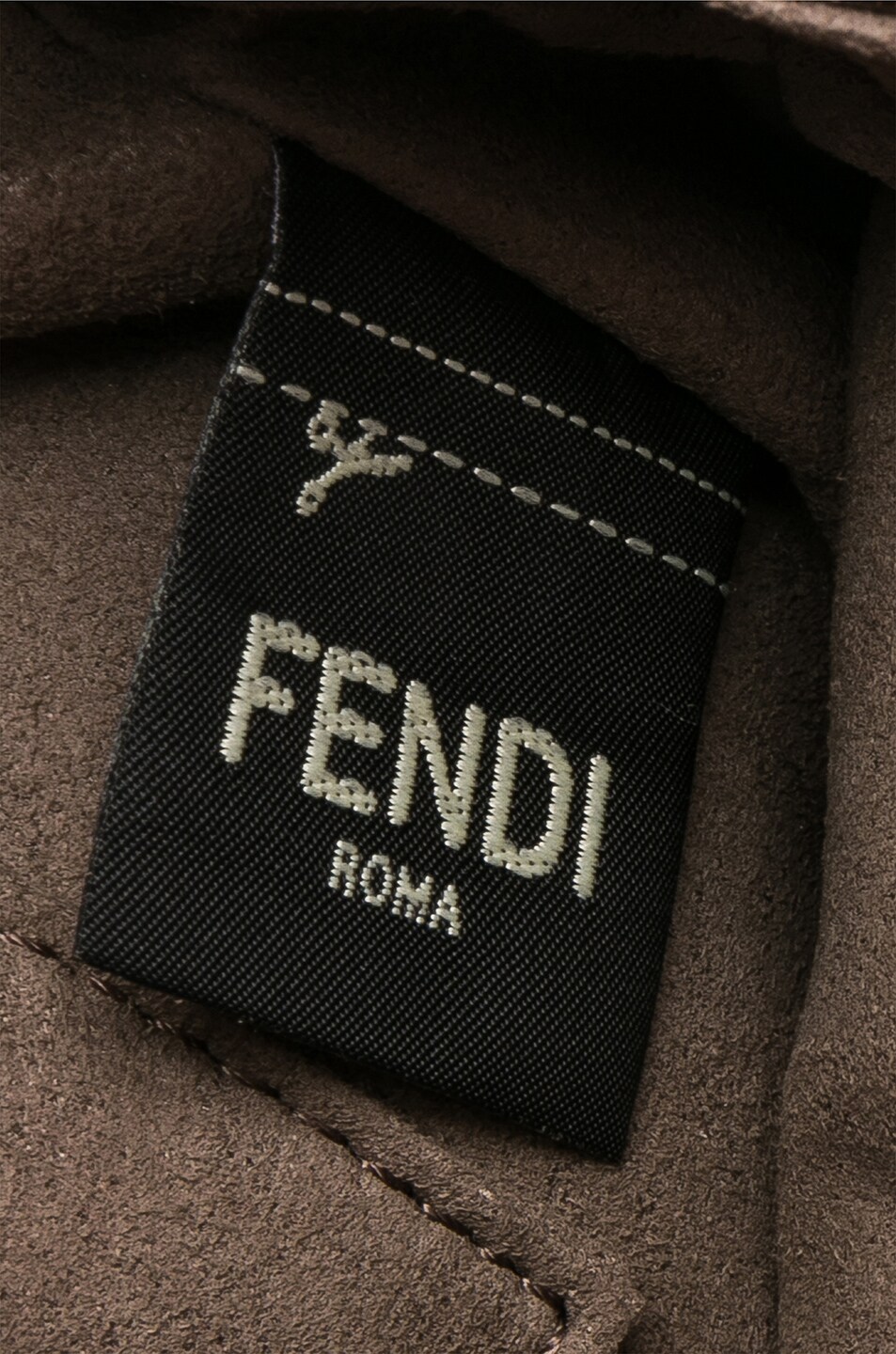 Fendi Mini Logo Print Double F in Brown & Black | FWRD