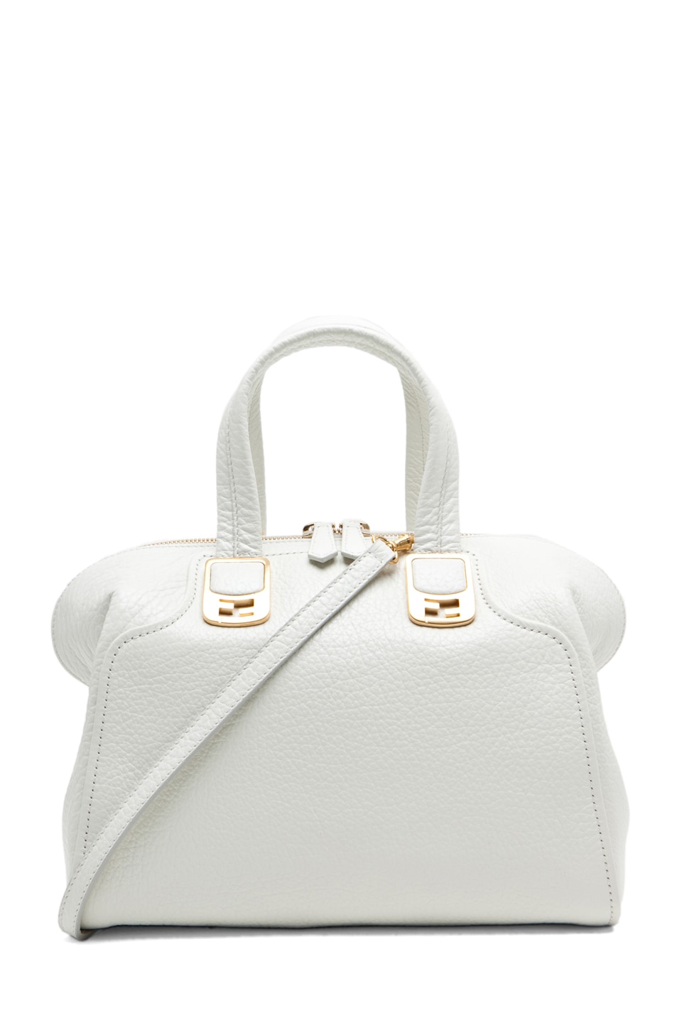 Image 1 of Fendi Medium Satchel Bag in White