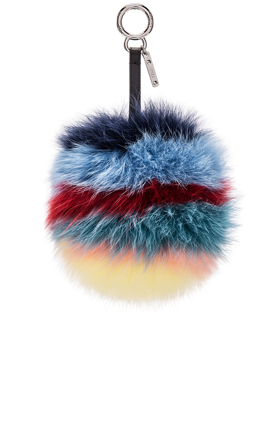 Image 1 of Fendi Rainbow Fox Fur Pom Pom Charm in Multi