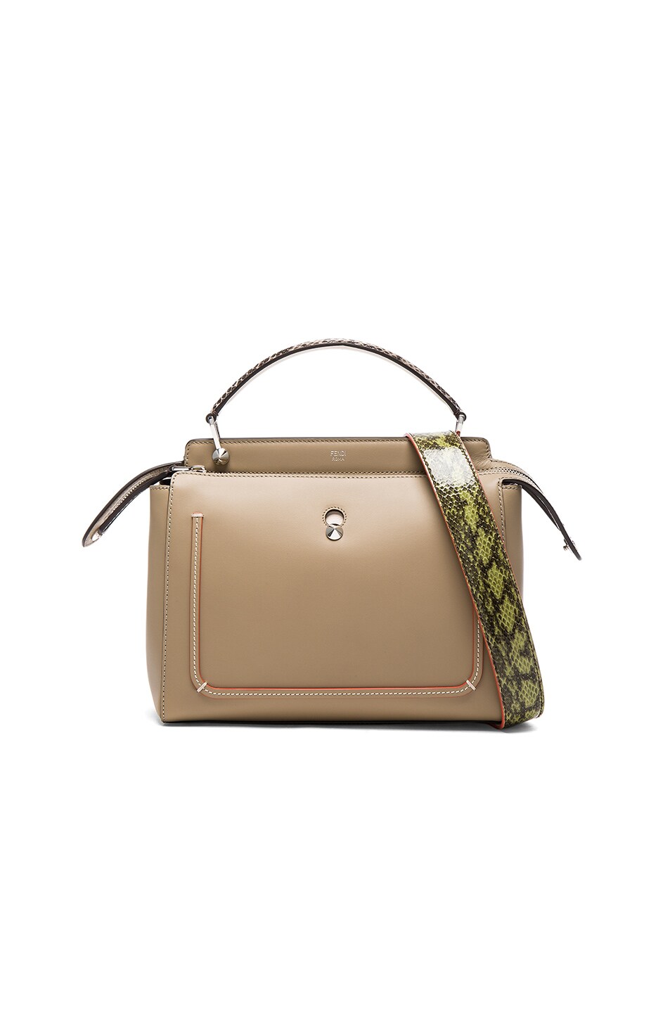 Image 1 of Fendi Elaphe Handle Bag in Dove & Taupe