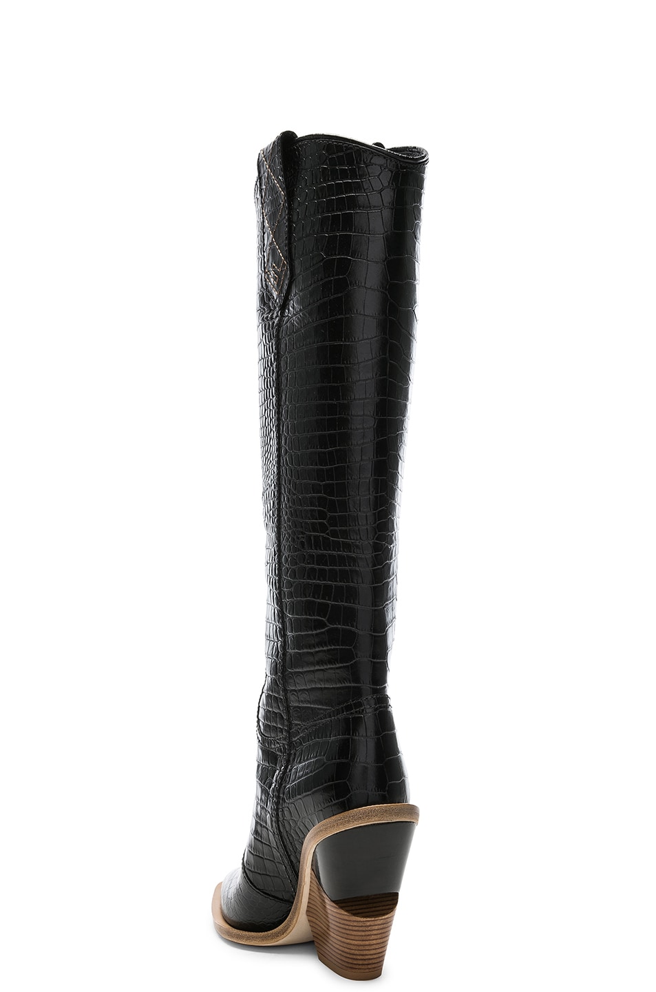 nikitta croc embossed knee high boot