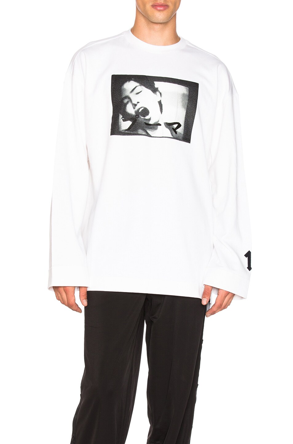 Image 1 of Fenty by Puma Long Sleeve Graphic Crewneck Tee in White