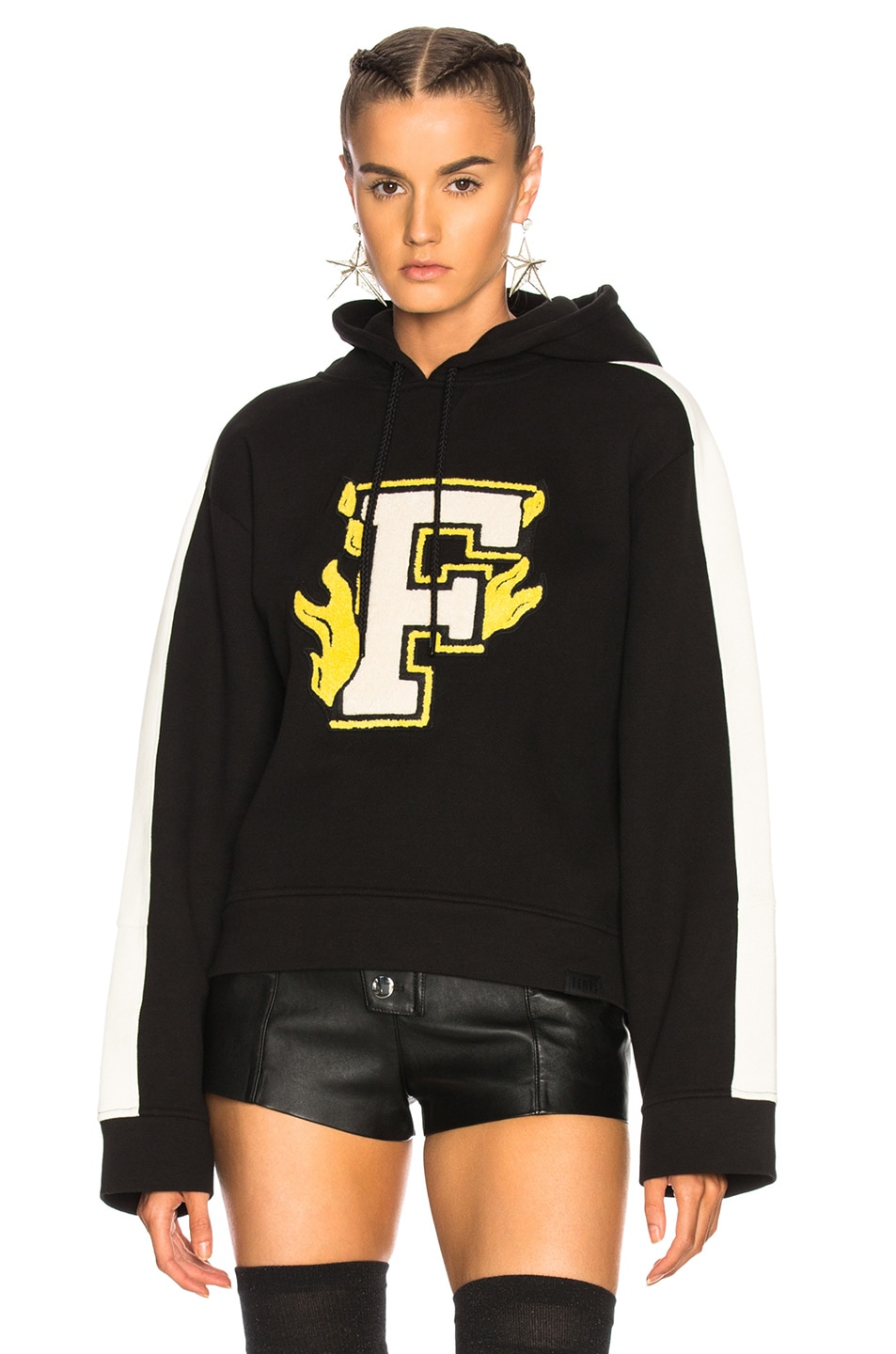 Image 1 of Fenty by Puma Hooded Panel Sweatshirt in Black