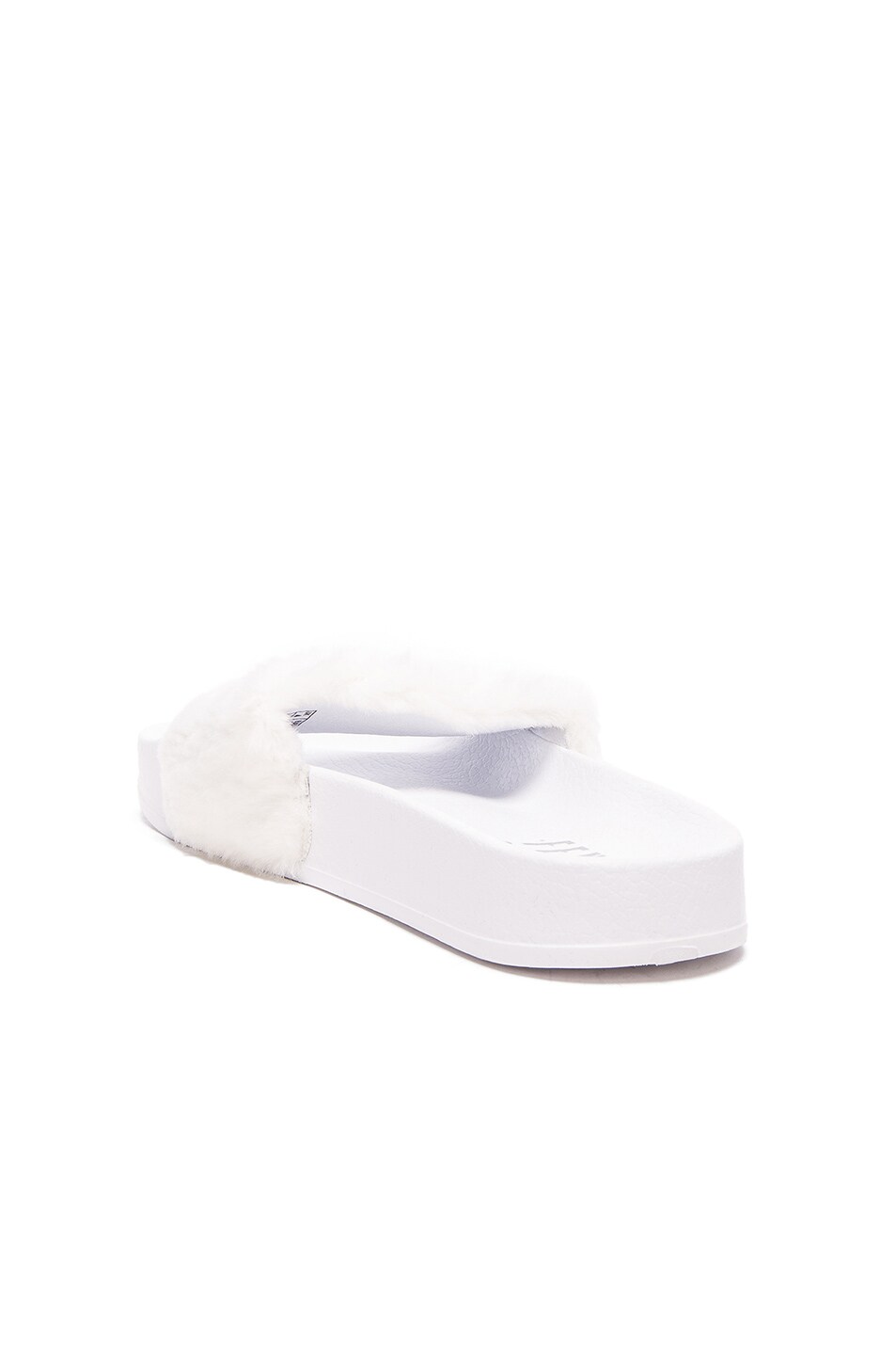 faux fur slides white