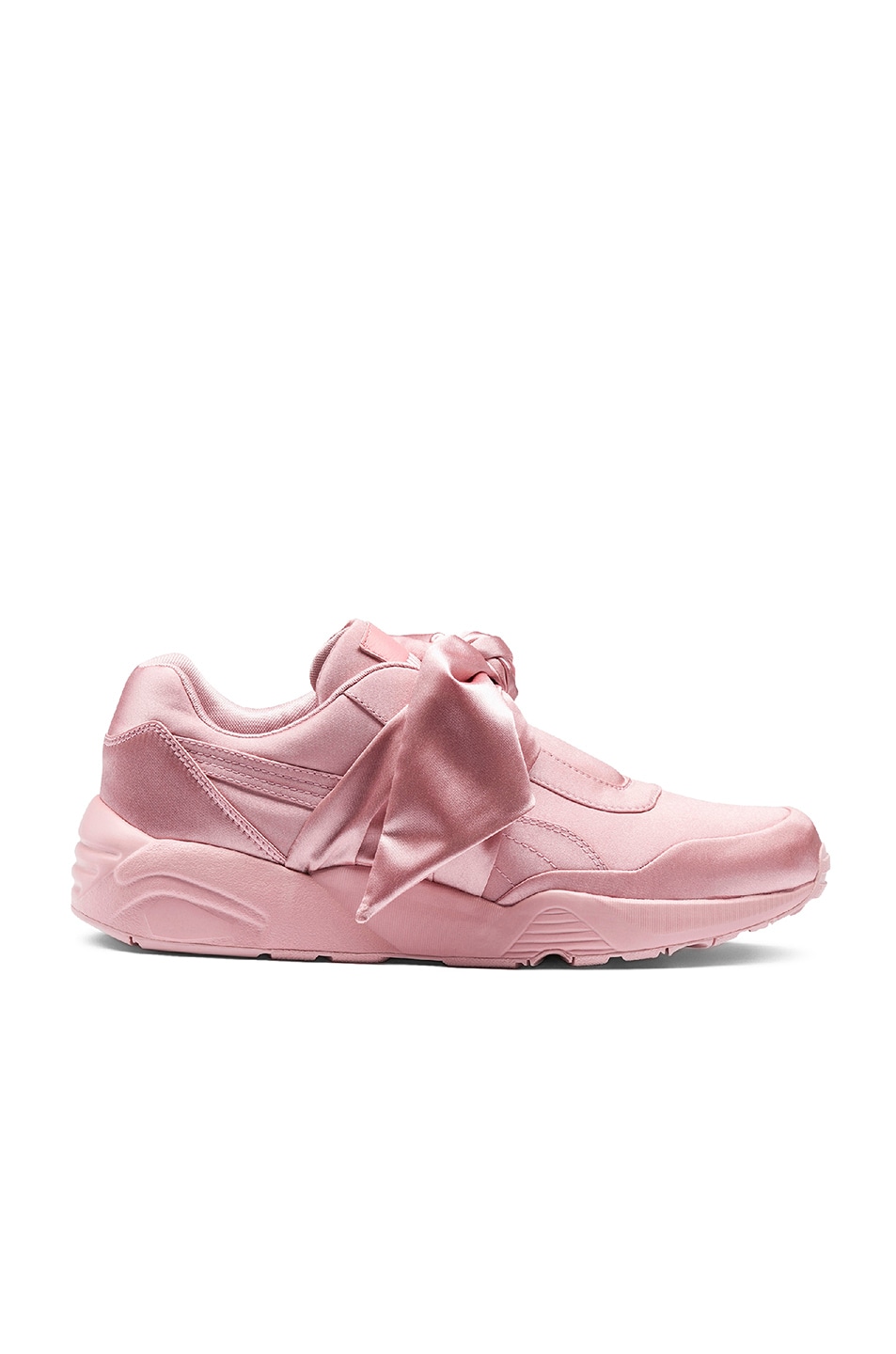 Image 1 of Fenty by Puma Bow Satin Sneakers in Silver Pink