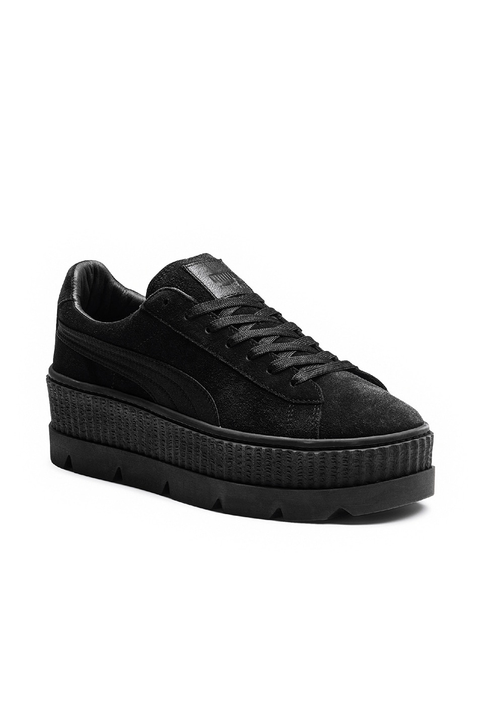 Image 1 of Fenty by Puma Cleated Suede Creeper Sneakers in Black