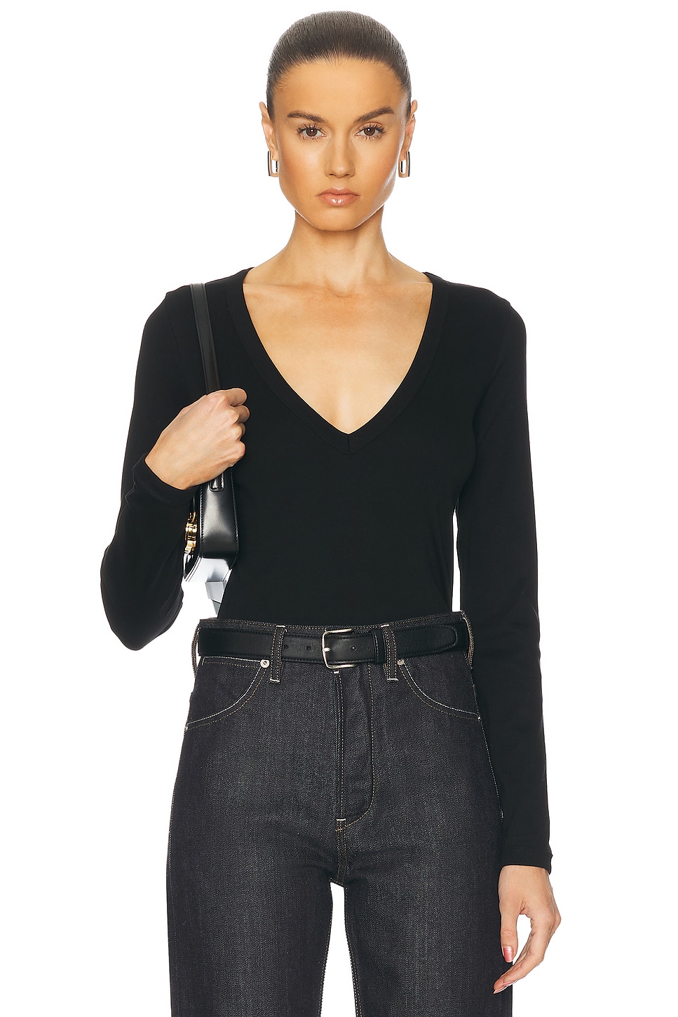 Image 1 of FLORE FLORE Dewi Long Sleeve Top in Black