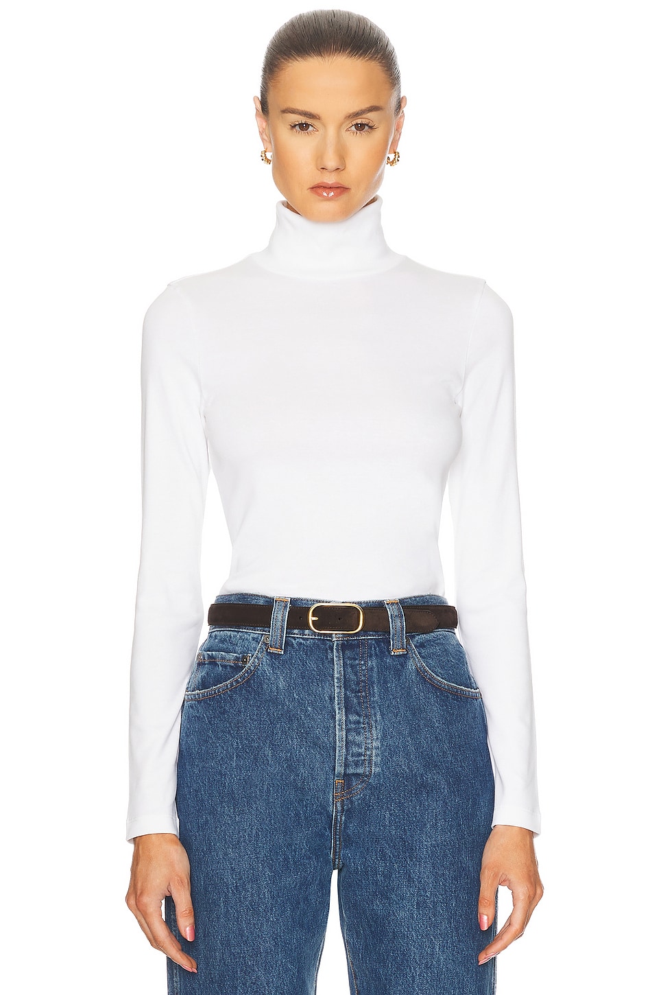 Dinah Turtleneck Top in White