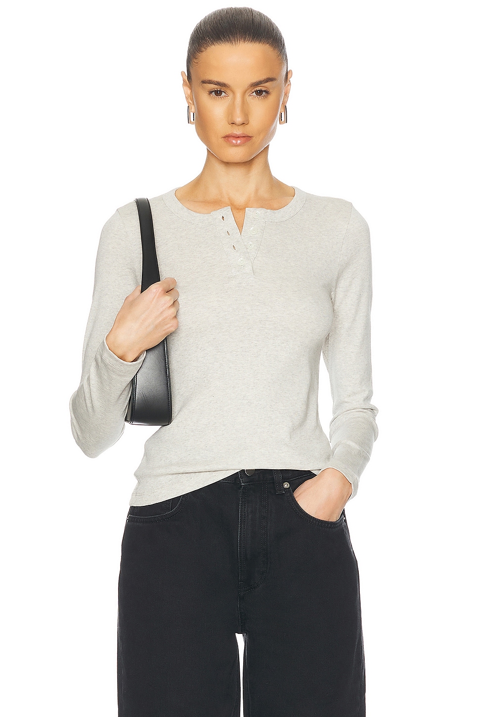 Jess Long Sleeve Top in Grey in Grey