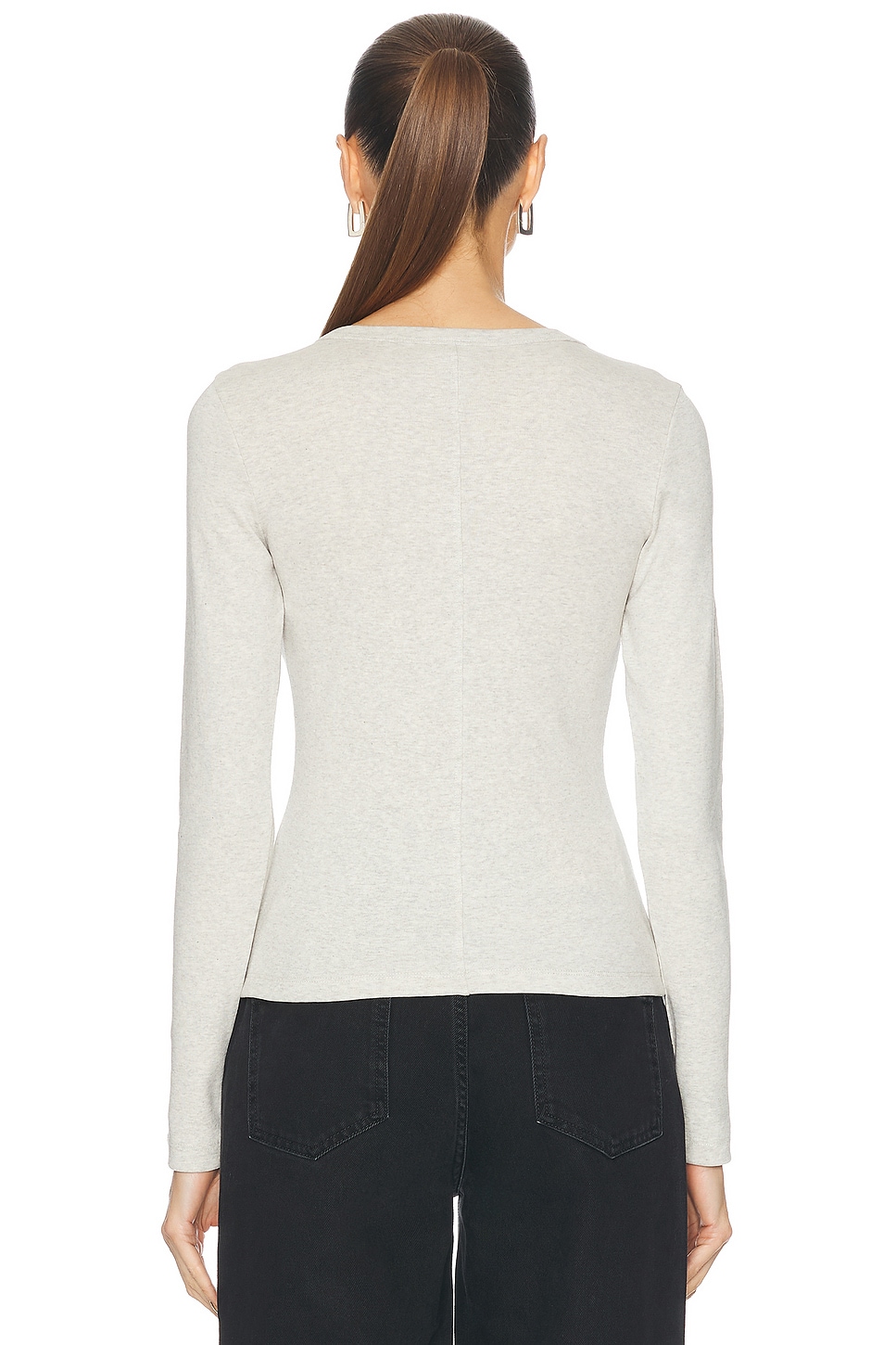 FLORE FLORE Jess Long Sleeve Top In Grey thumbnail