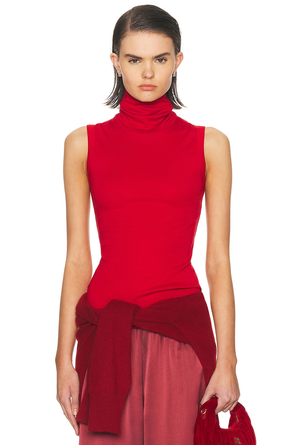 Image 1 of FLORE FLORE Dinah Tank Top in Red